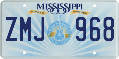 MS license plate ZMJ968