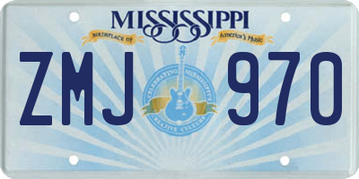 MS license plate ZMJ970