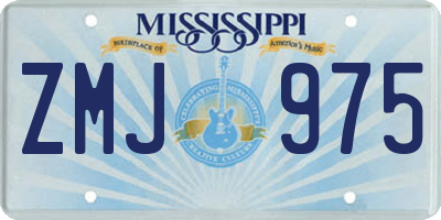 MS license plate ZMJ975