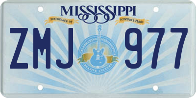 MS license plate ZMJ977