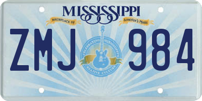 MS license plate ZMJ984