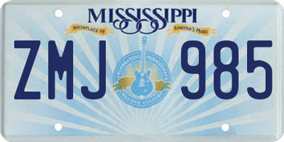 MS license plate ZMJ985
