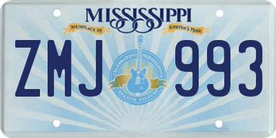 MS license plate ZMJ993