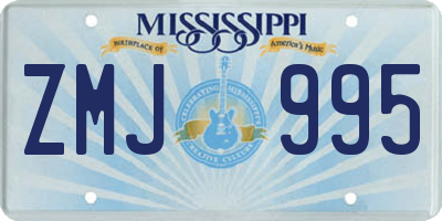 MS license plate ZMJ995