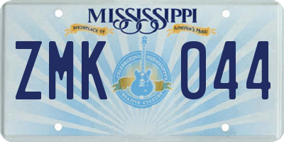 MS license plate ZMK044