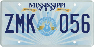 MS license plate ZMK056