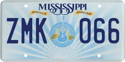 MS license plate ZMK066