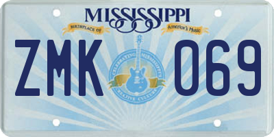 MS license plate ZMK069