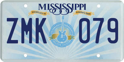 MS license plate ZMK079