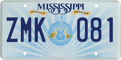 MS license plate ZMK081