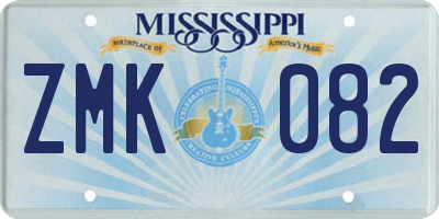MS license plate ZMK082