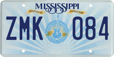 MS license plate ZMK084