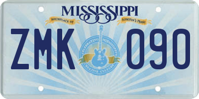 MS license plate ZMK090