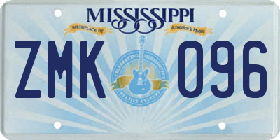 MS license plate ZMK096