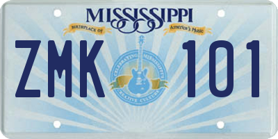 MS license plate ZMK101