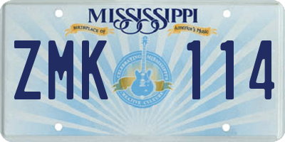MS license plate ZMK114