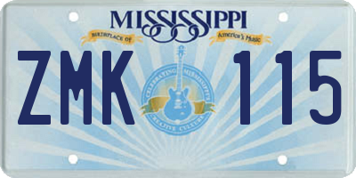 MS license plate ZMK115