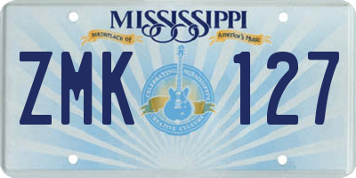 MS license plate ZMK127