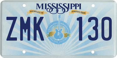 MS license plate ZMK130