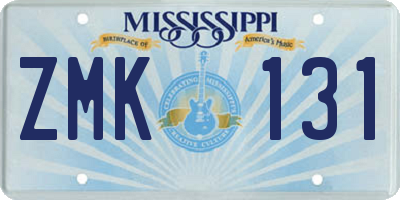 MS license plate ZMK131