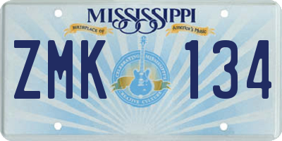 MS license plate ZMK134