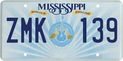 MS license plate ZMK139