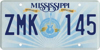 MS license plate ZMK145