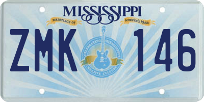 MS license plate ZMK146