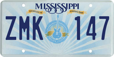 MS license plate ZMK147