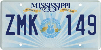 MS license plate ZMK149