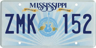 MS license plate ZMK152