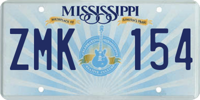 MS license plate ZMK154
