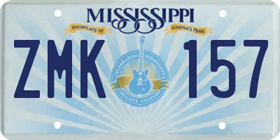 MS license plate ZMK157