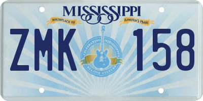 MS license plate ZMK158