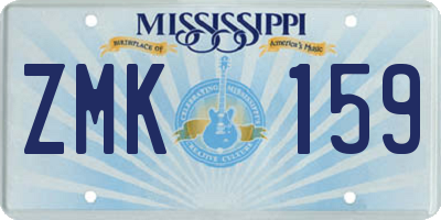 MS license plate ZMK159