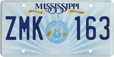 MS license plate ZMK163