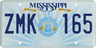 MS license plate ZMK165