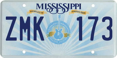 MS license plate ZMK173