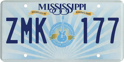MS license plate ZMK177