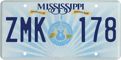 MS license plate ZMK178