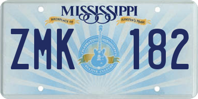 MS license plate ZMK182