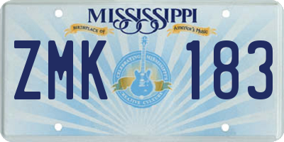 MS license plate ZMK183