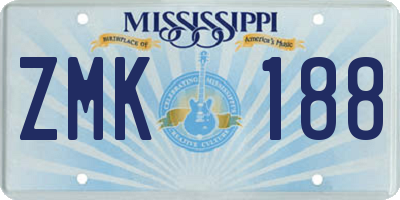 MS license plate ZMK188