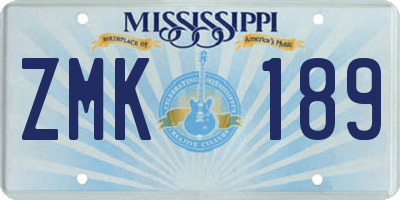 MS license plate ZMK189