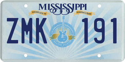 MS license plate ZMK191