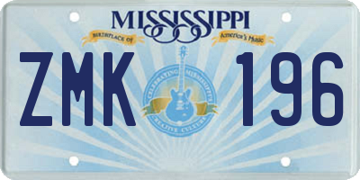 MS license plate ZMK196