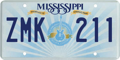 MS license plate ZMK211