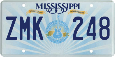 MS license plate ZMK248