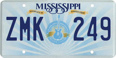 MS license plate ZMK249