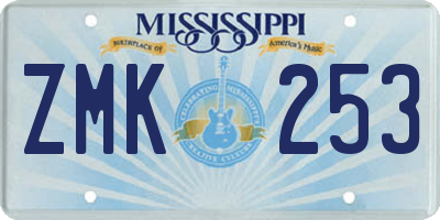 MS license plate ZMK253